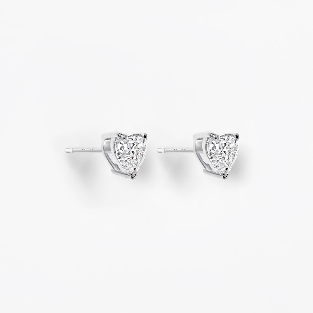 Heart Diamond Stud Earrings