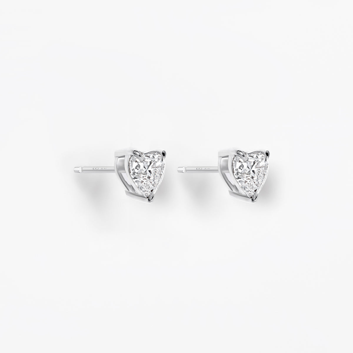 Heart Diamond Stud Earrings