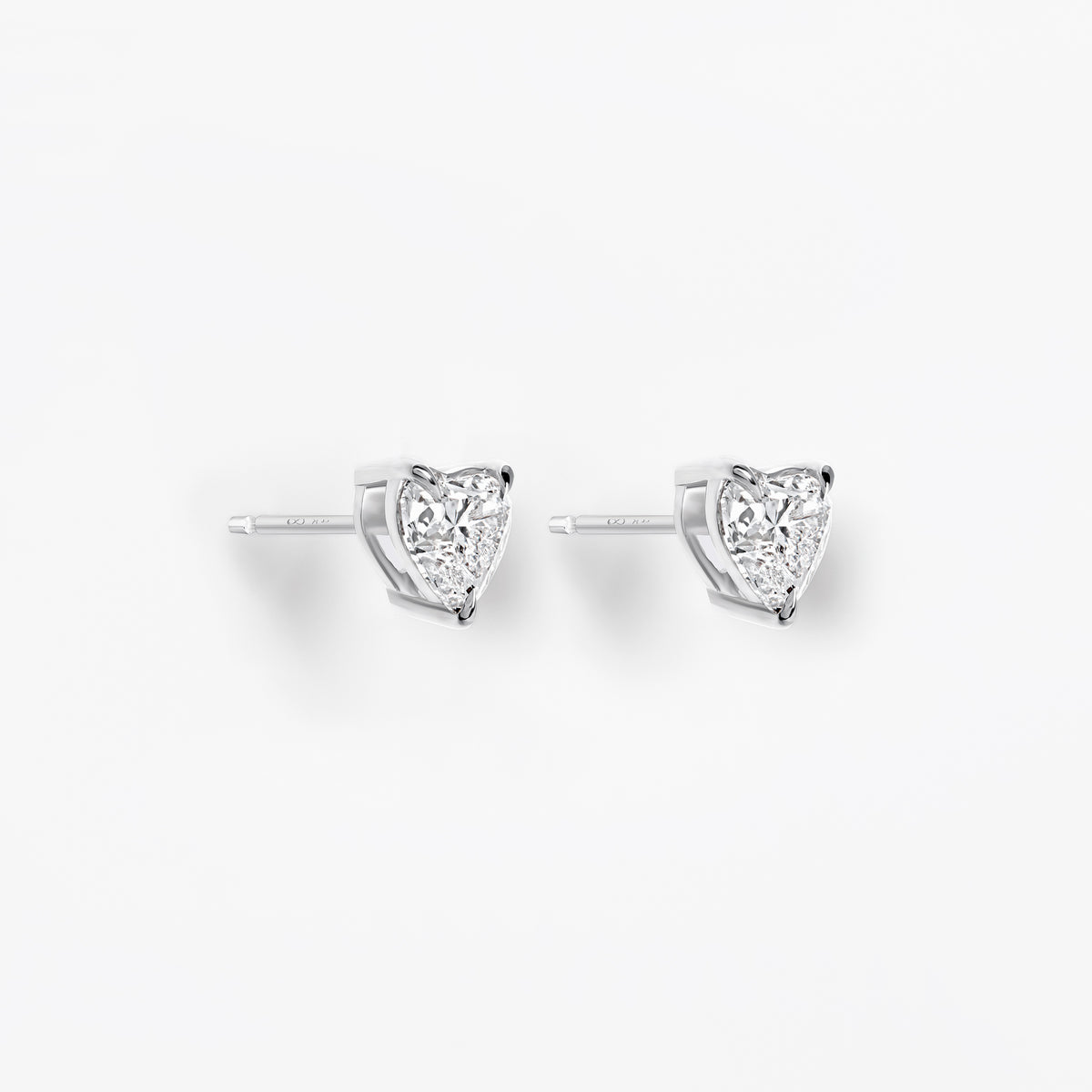 Heart Diamond Stud Earrings