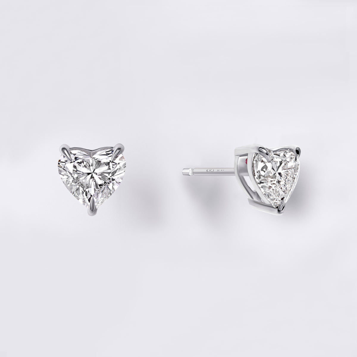 Diamond Essential Lab Grown Heart Studs (2CTW), White Gold