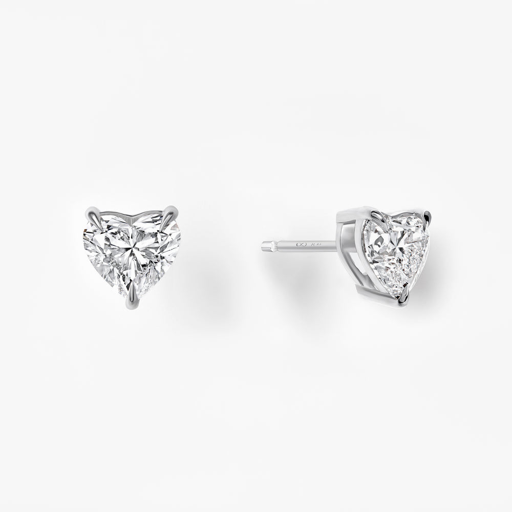 Heart Diamond Stud Earrings
