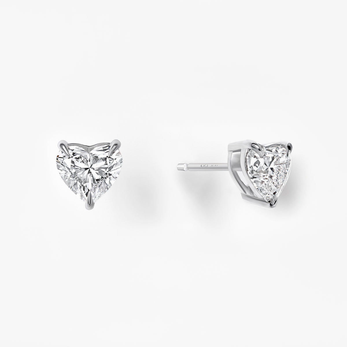 Heart Diamond Stud Earrings
