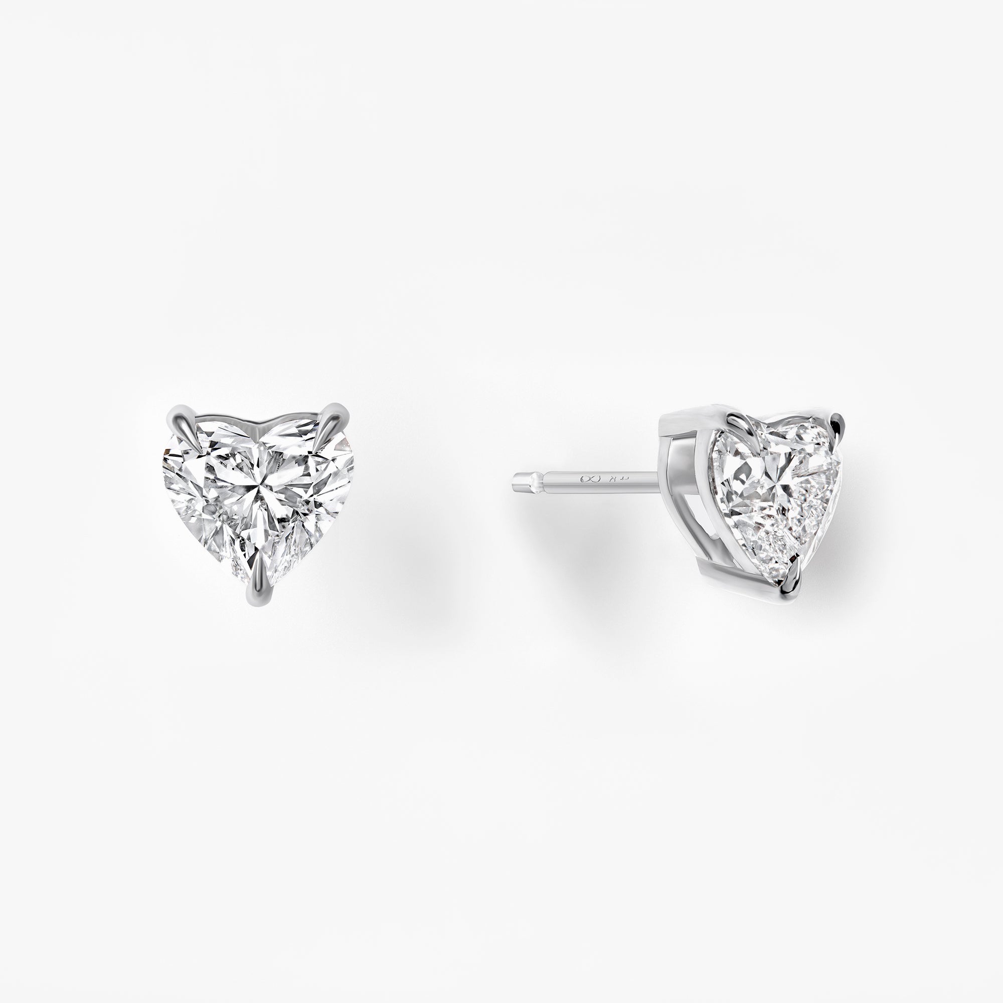 Heart Diamond Stud Earrings