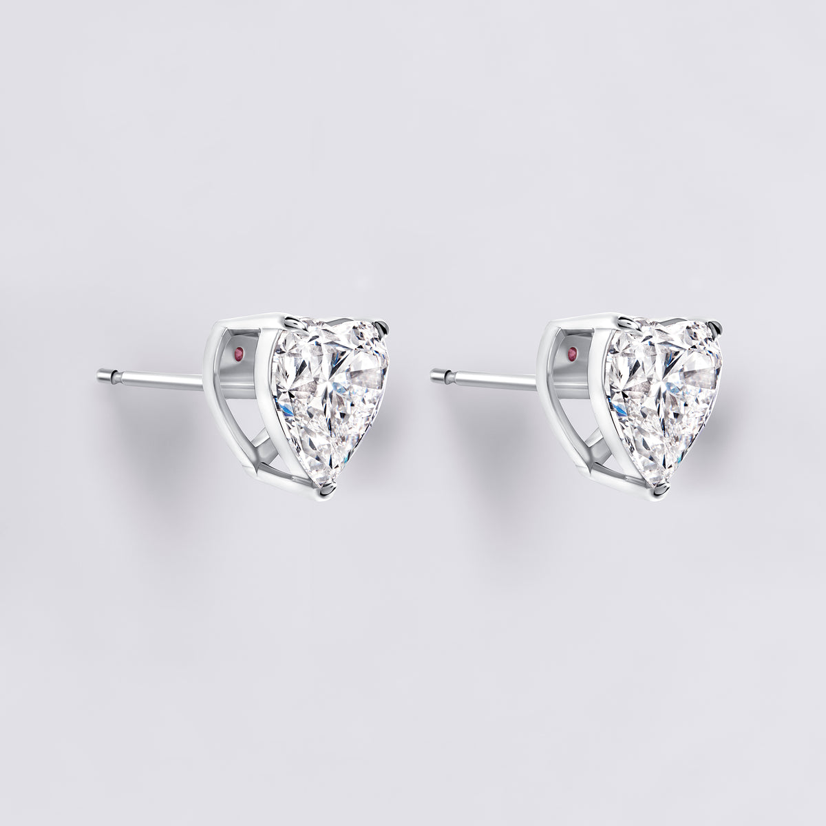 Heart Shaped Diamond Studs (4CTW), White Gold
