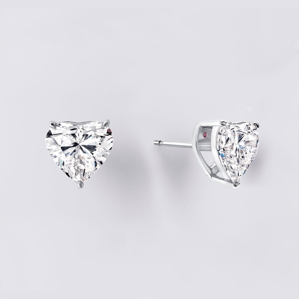 Heart Shaped Diamond Studs (4CTW), White Gold