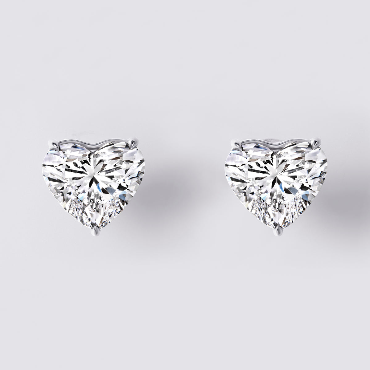 Heart Shaped Diamond Studs (6CTW), White Gold