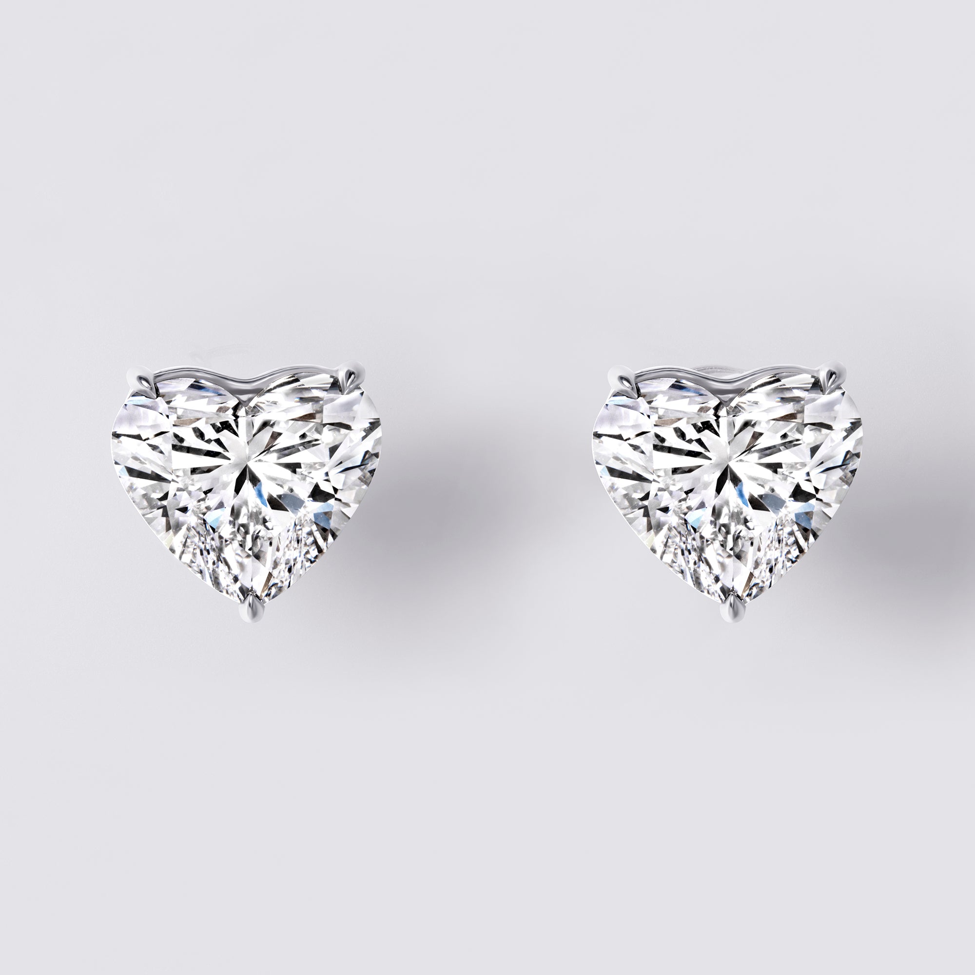 Heart Shaped Diamond Studs (6CTW), White Gold