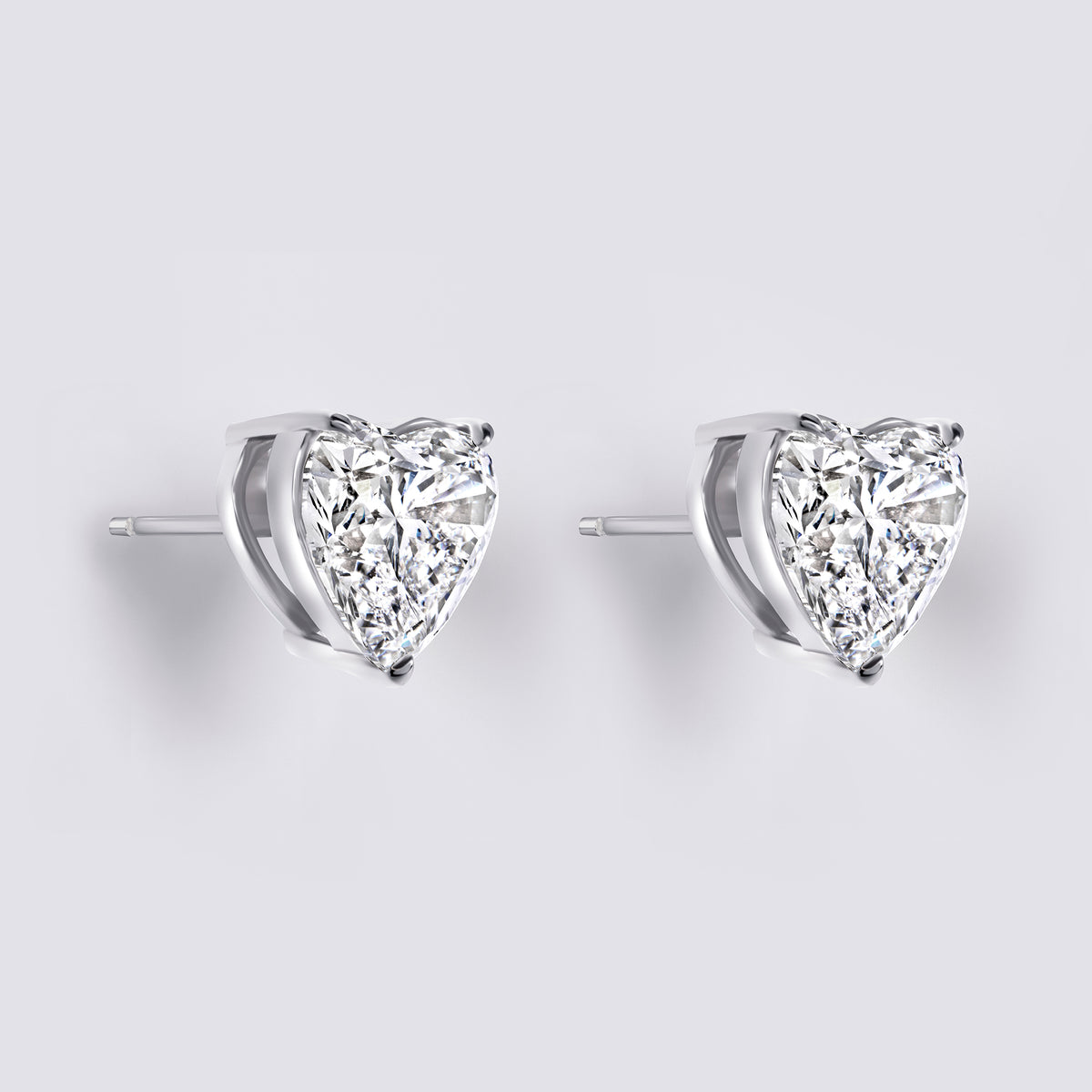 Heart Shaped Diamond Studs (6CTW), White Gold