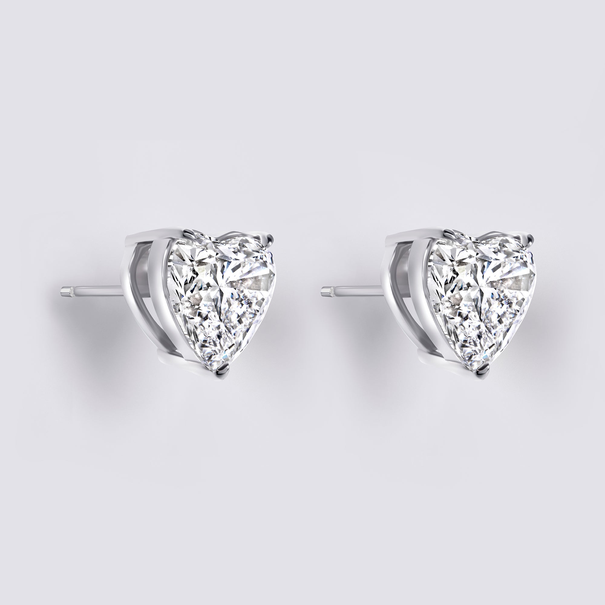 Heart Shaped Diamond Studs (6CTW), White Gold