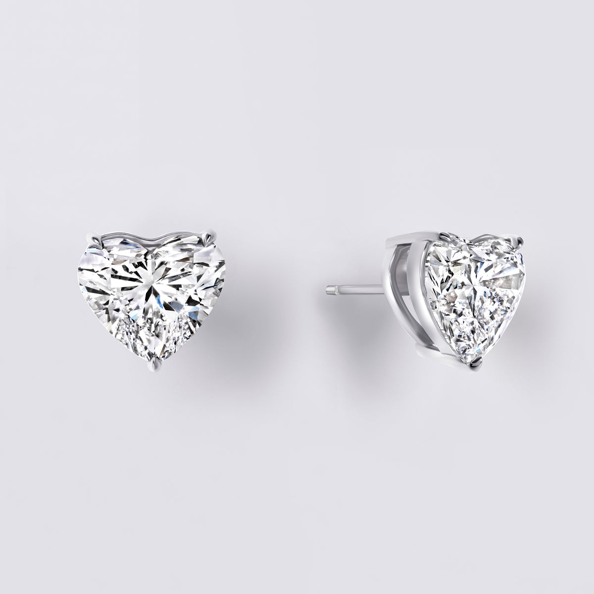 Heart Shaped Diamond Studs (6CTW), White Gold