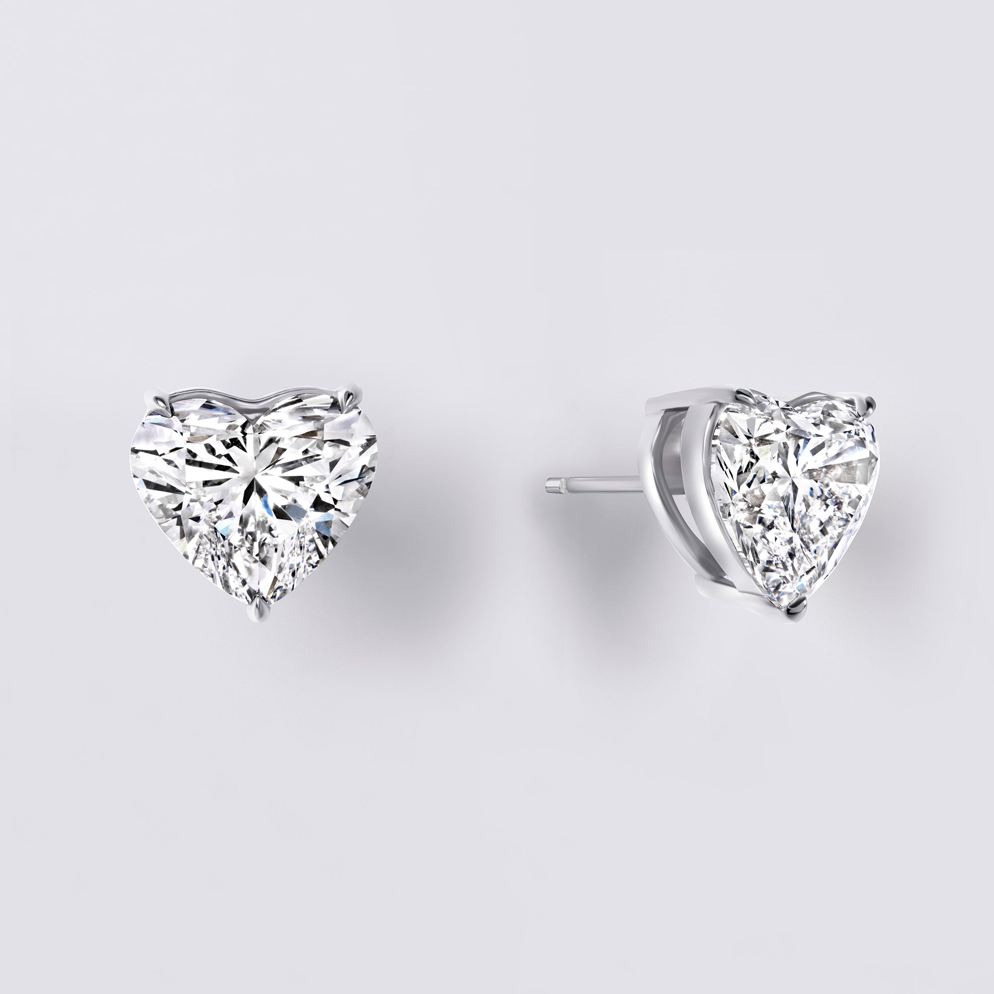 Heart Shaped Diamond Studs (6CTW), White Gold
