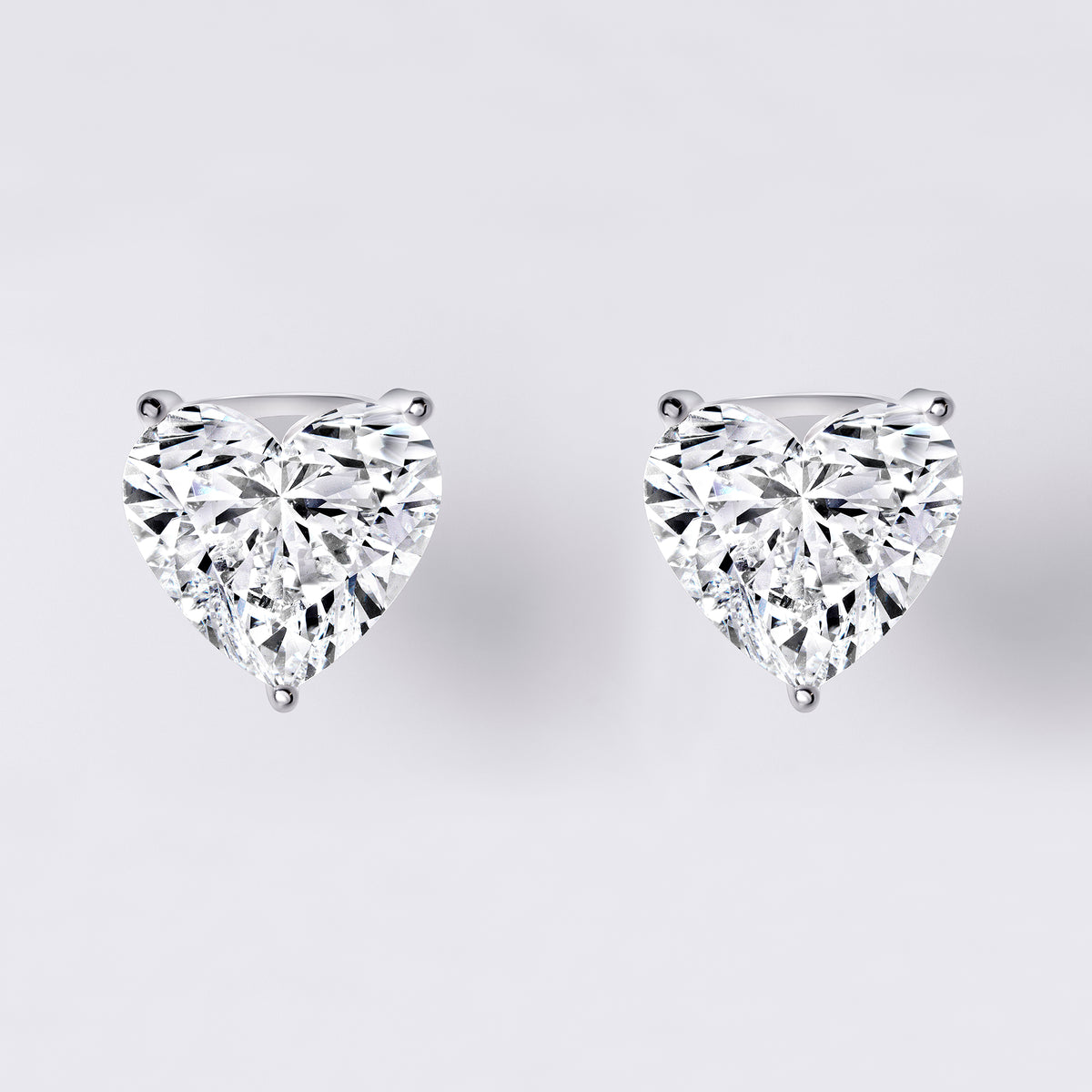 Heart Shaped Diamond Studs (8CTW), White Gold