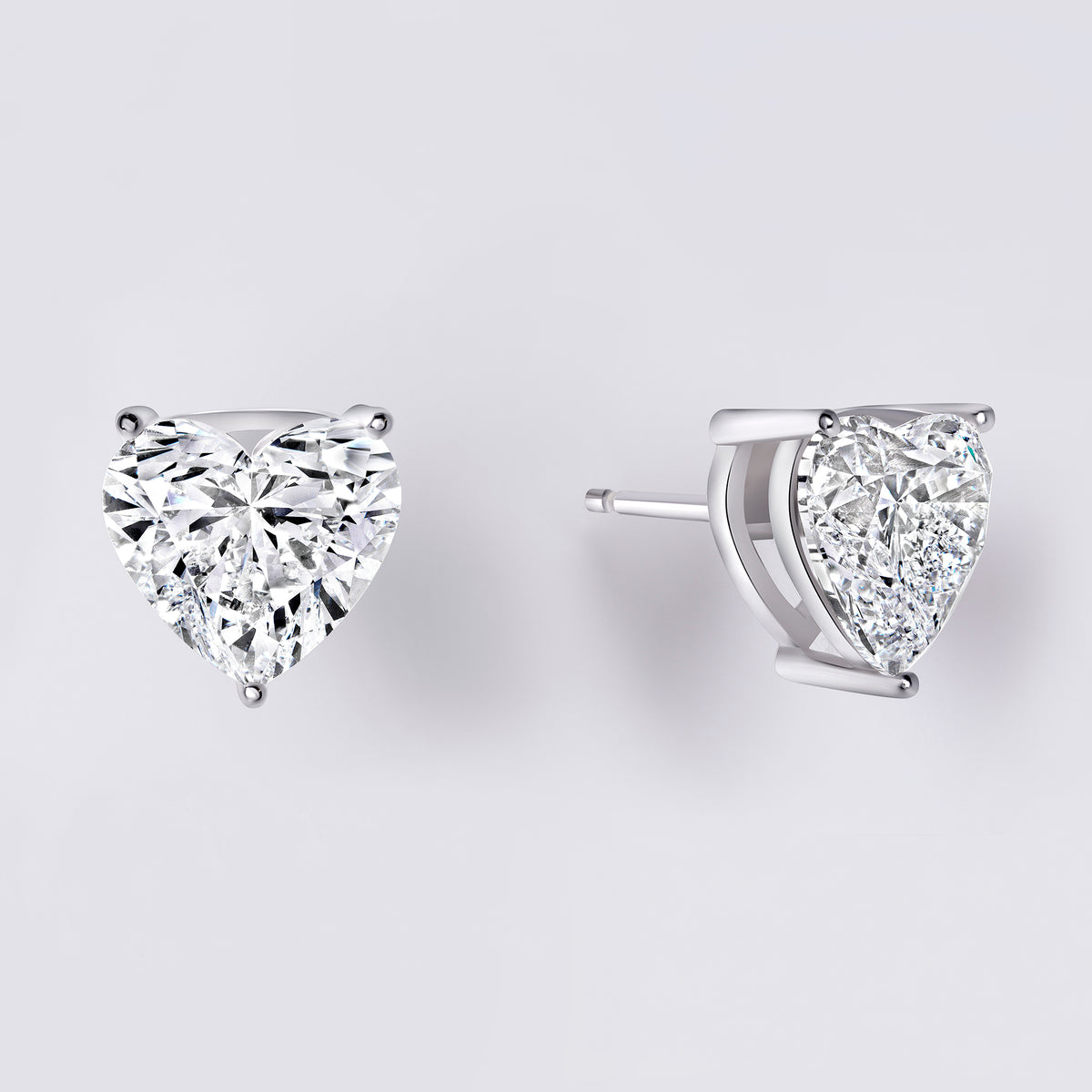 Heart Shaped Diamond Studs (8CTW), White Gold