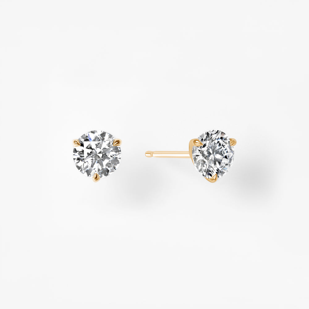 Round Diamond Stud Earrings