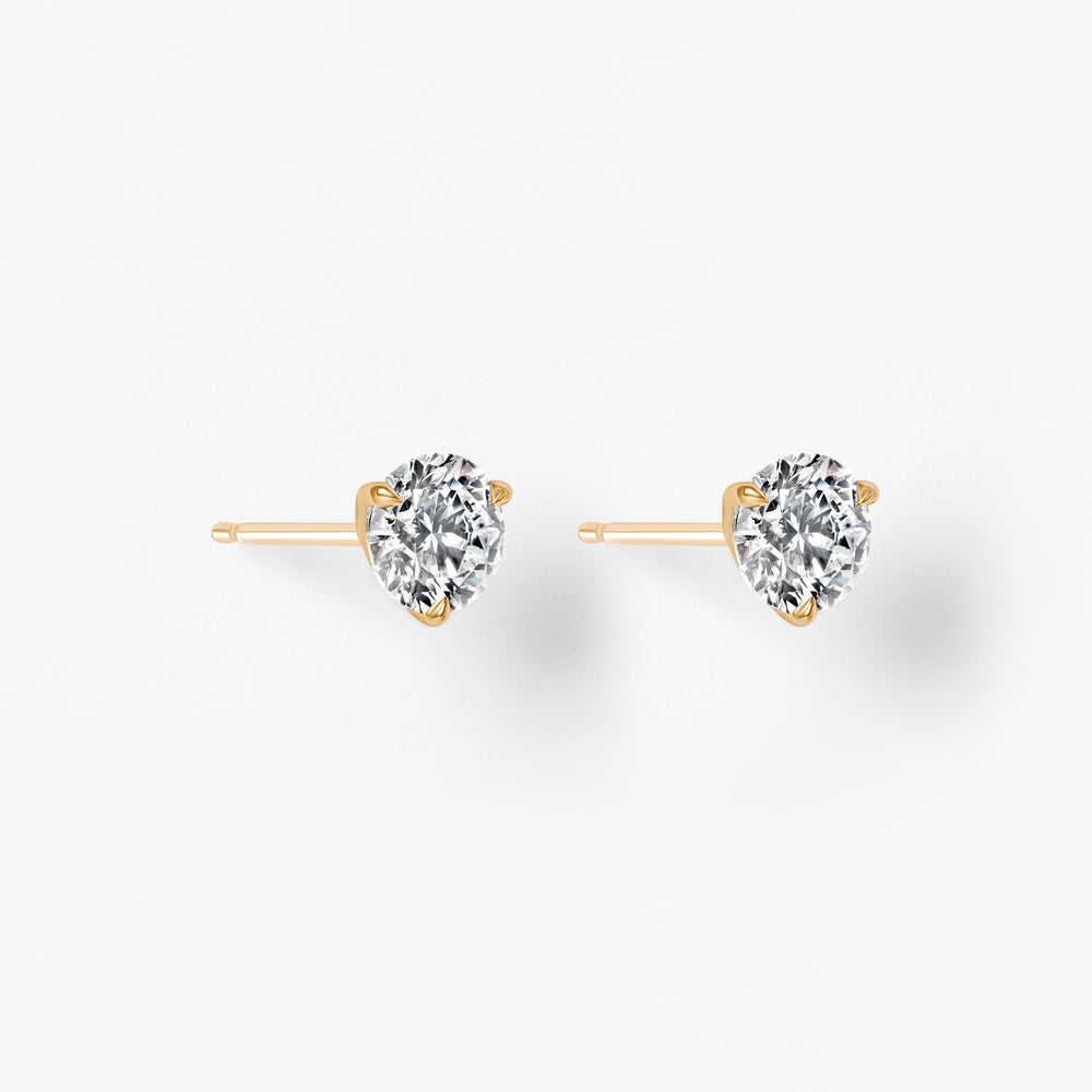 Round Diamond Stud Earrings