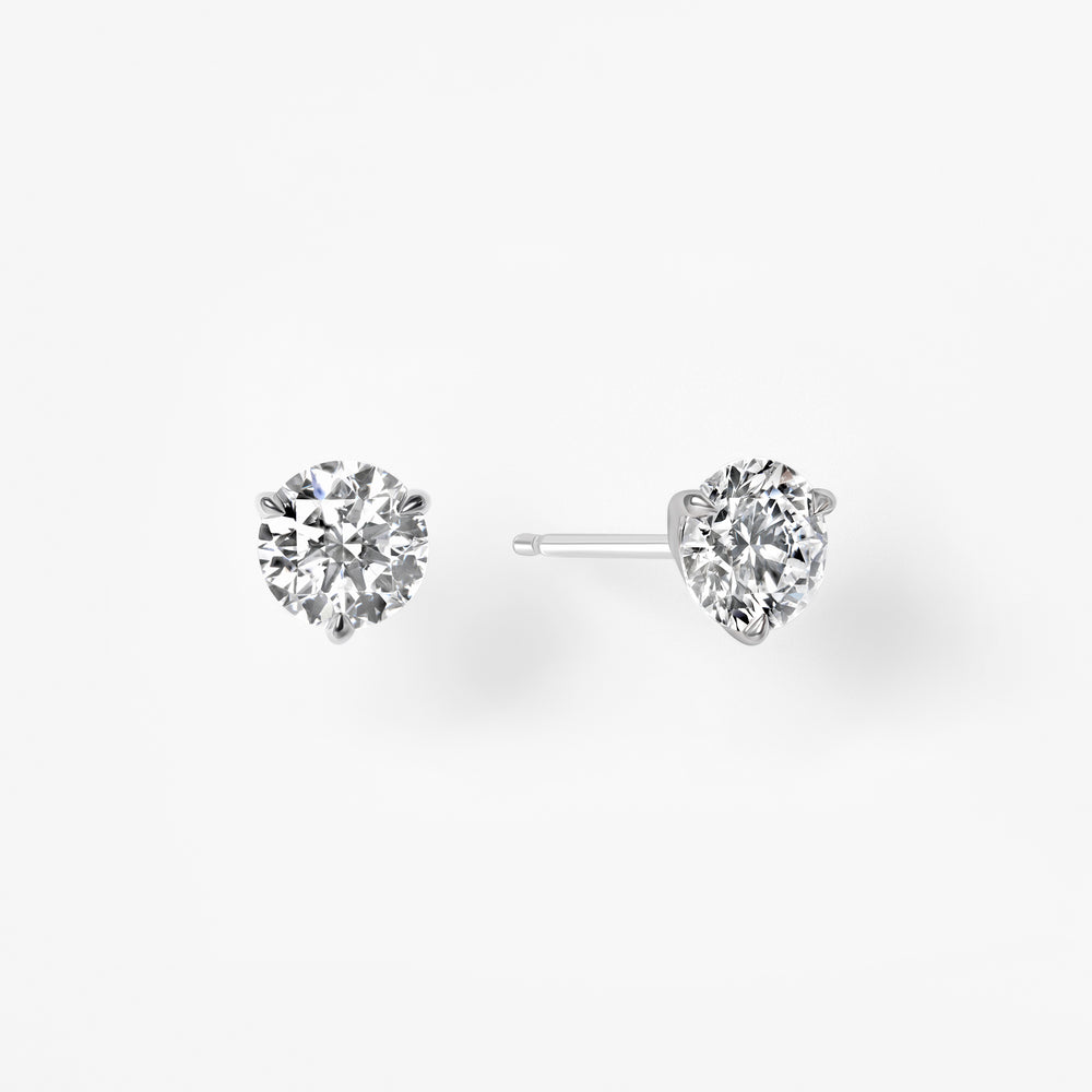 Round Diamond Stud Earrings