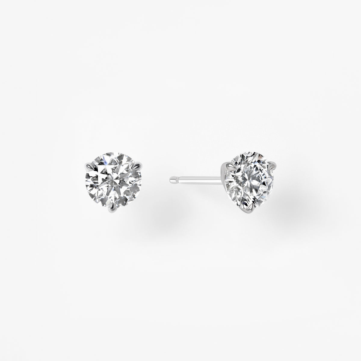 Round Diamond Stud Earrings