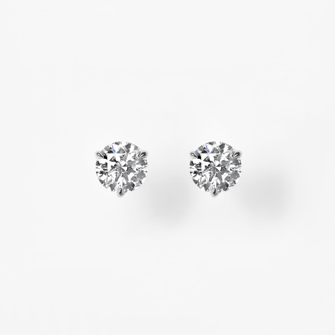 Round Diamond Stud Earrings