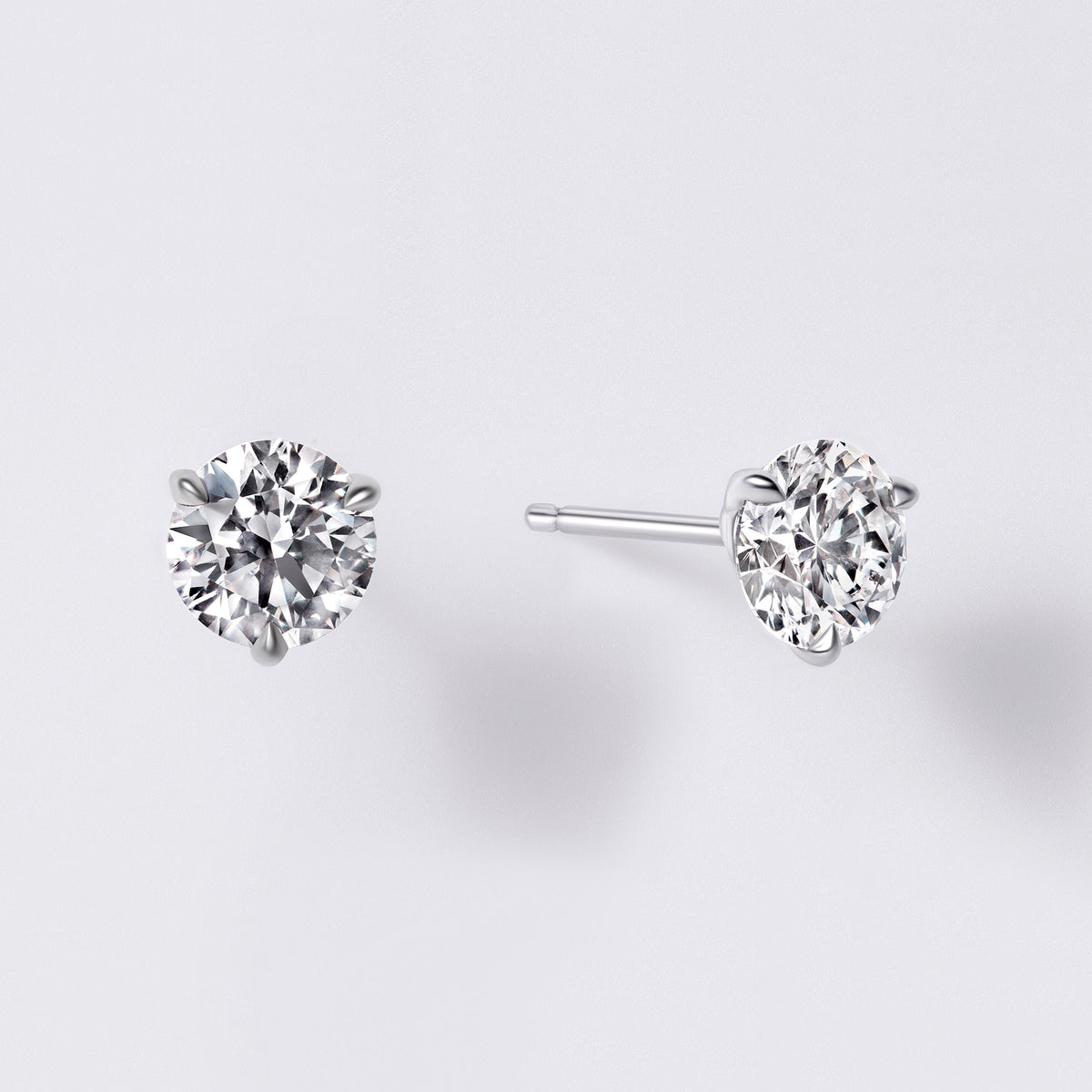 Diamond Classics Lab Grown Round Studs, White Gold
