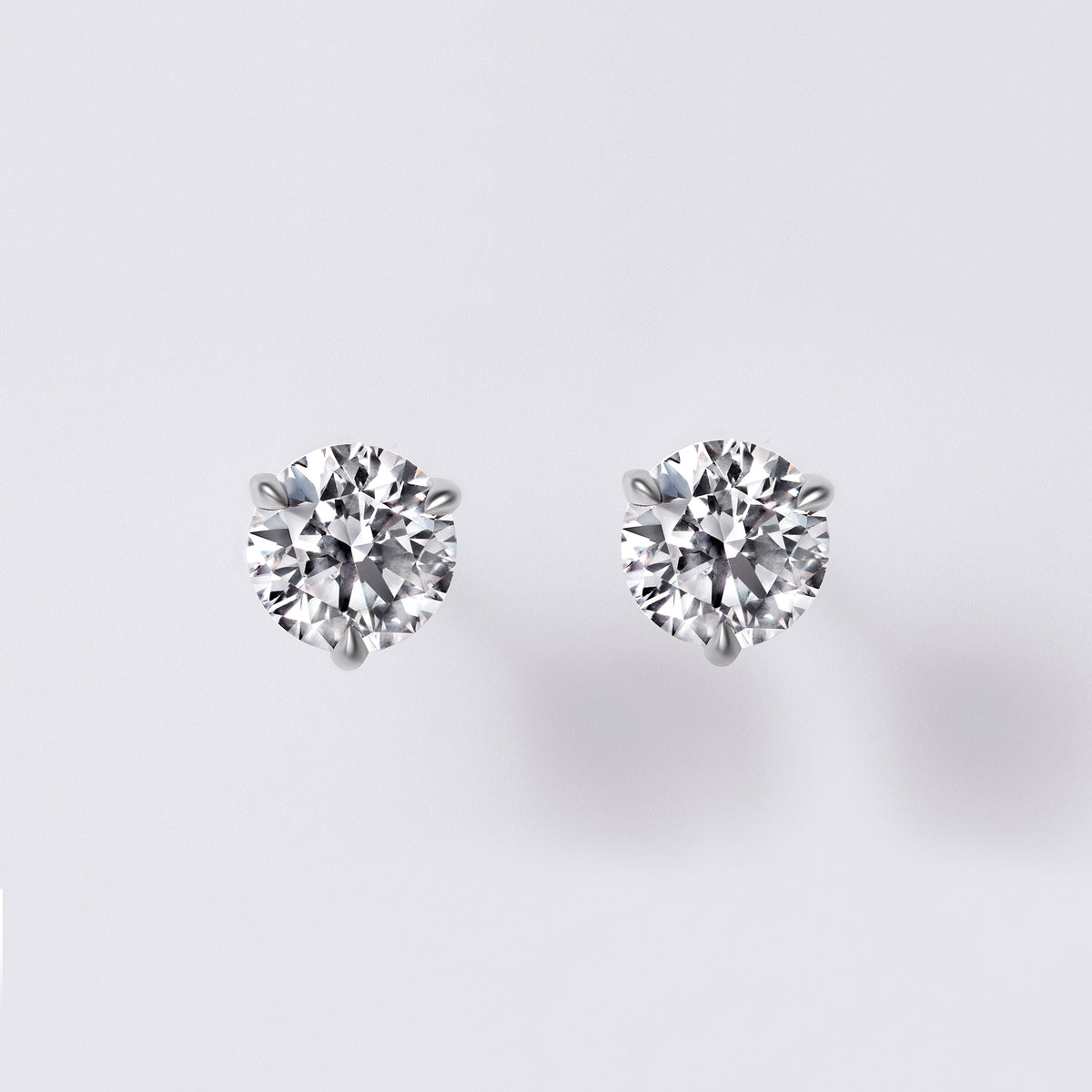 Diamond Classics Lab Grown Round Studs, White Gold
