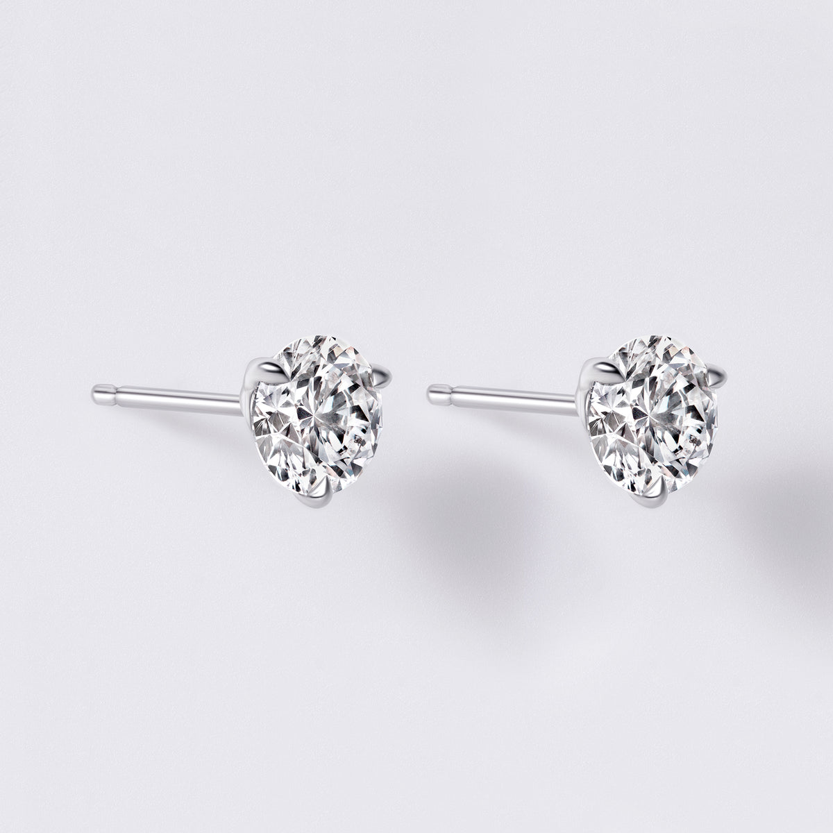 Diamond Classics Lab Grown Round Studs, White Gold