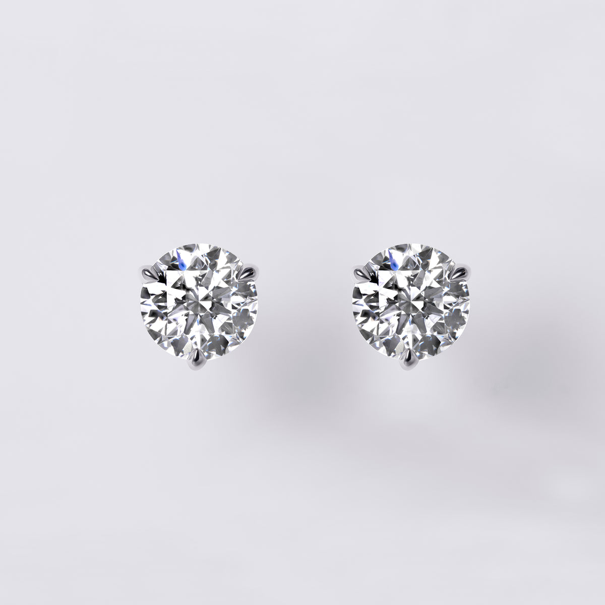 Diamond Classics Lab Grown Round Studs, White Gold