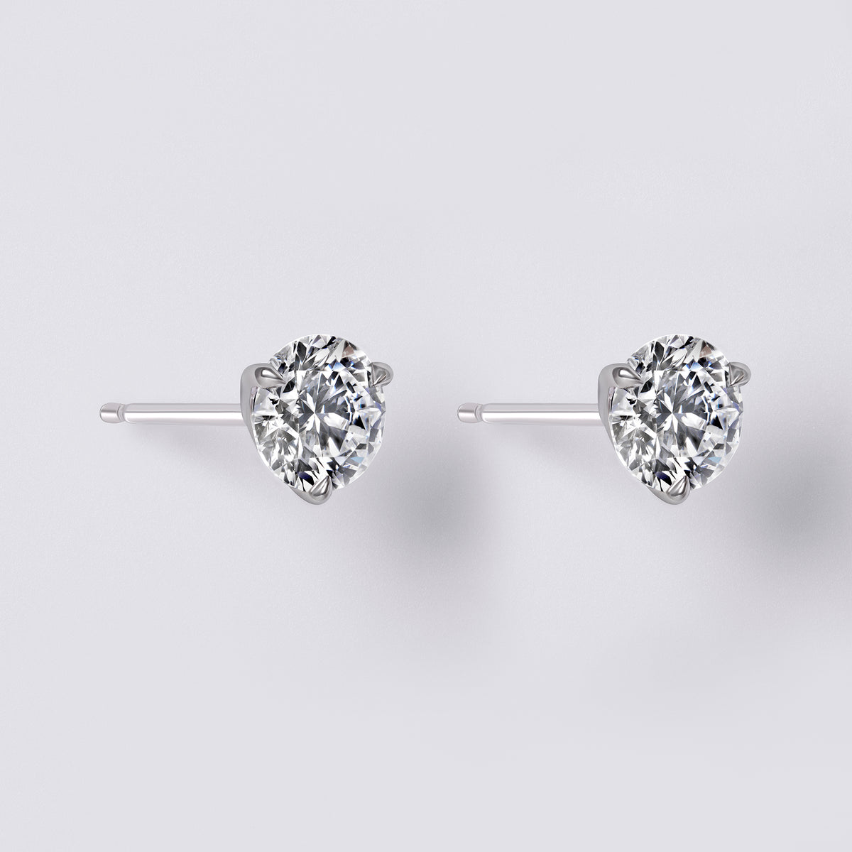 Diamond Classics Lab Grown Round Studs, White Gold