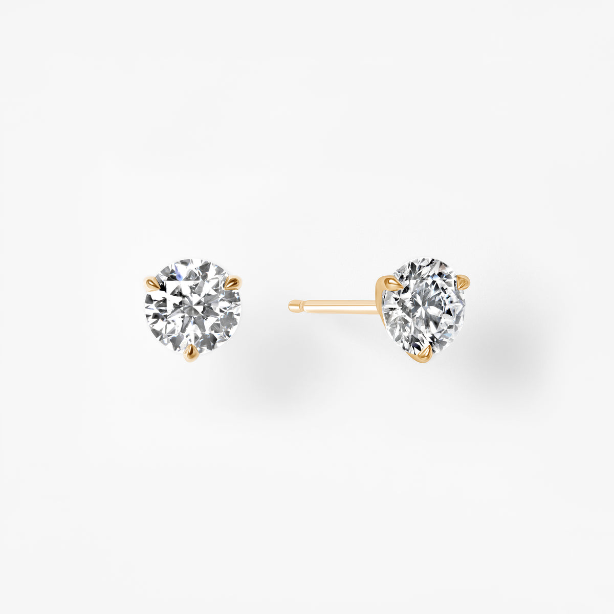 Round Diamond Stud Earrings
