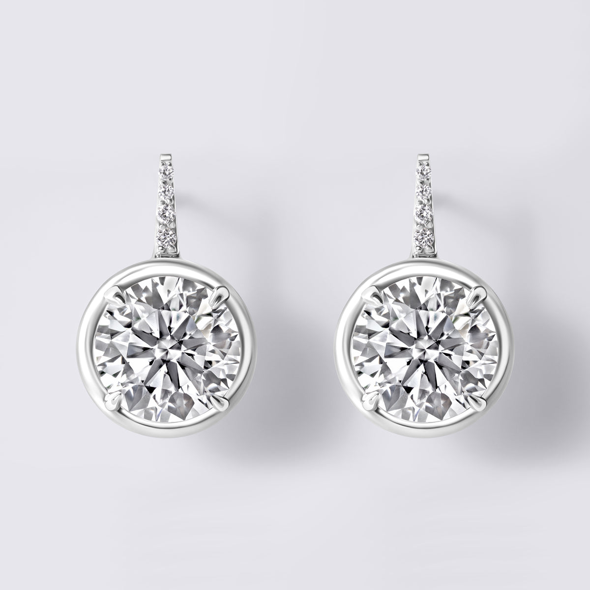 Wire Drop Earrings with Pave (6.12CTW), White Gold