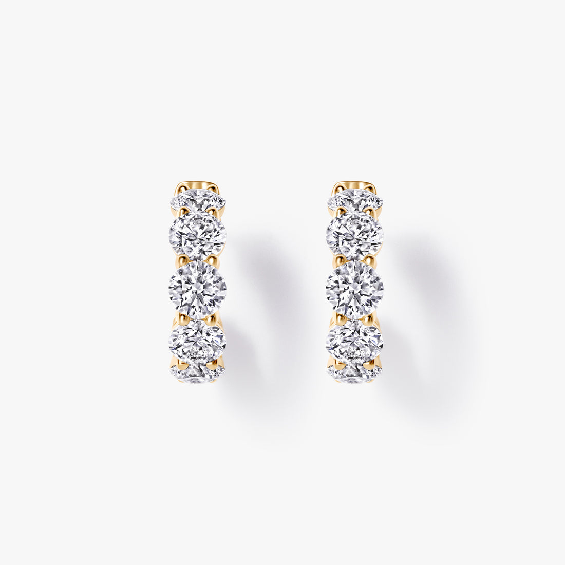 Round Diamond "C" Huggie Earrings