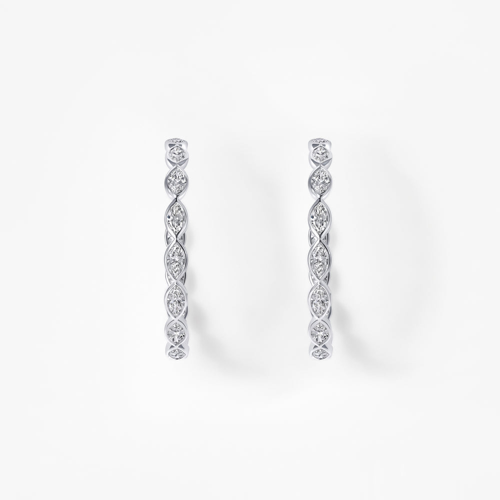Marquise Diamond Inside Out 38mm "C" Hoop Earrings