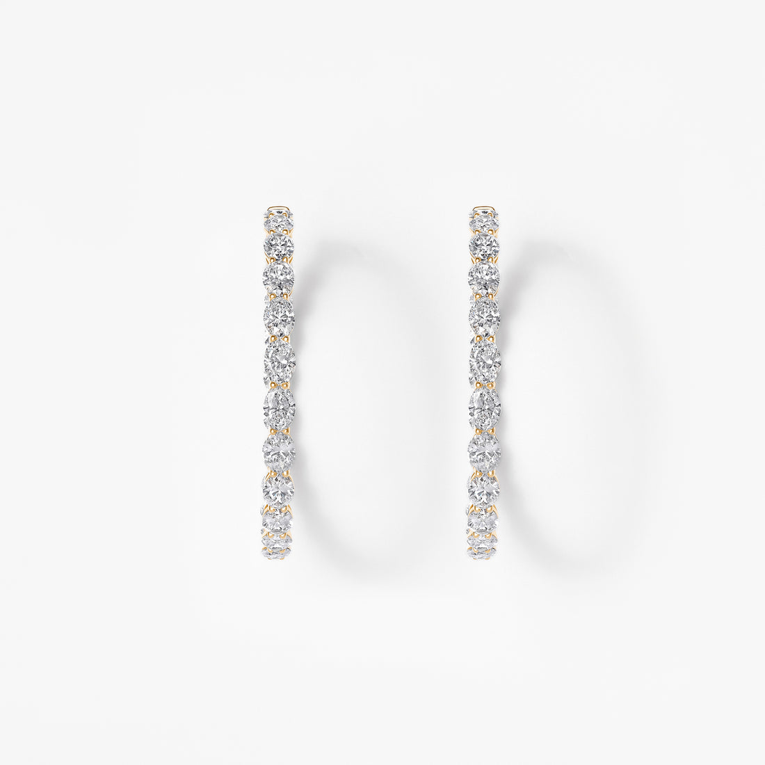 Oval Diamond Inside Out 44mm Hoop Earrings