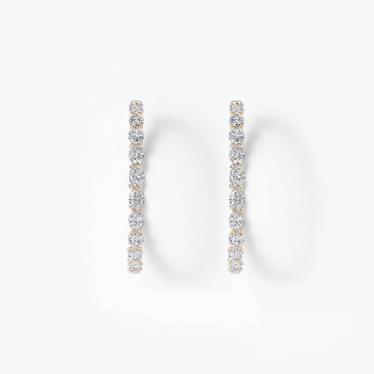 Oval Diamond Inside Out 44mm Hoop Earrings