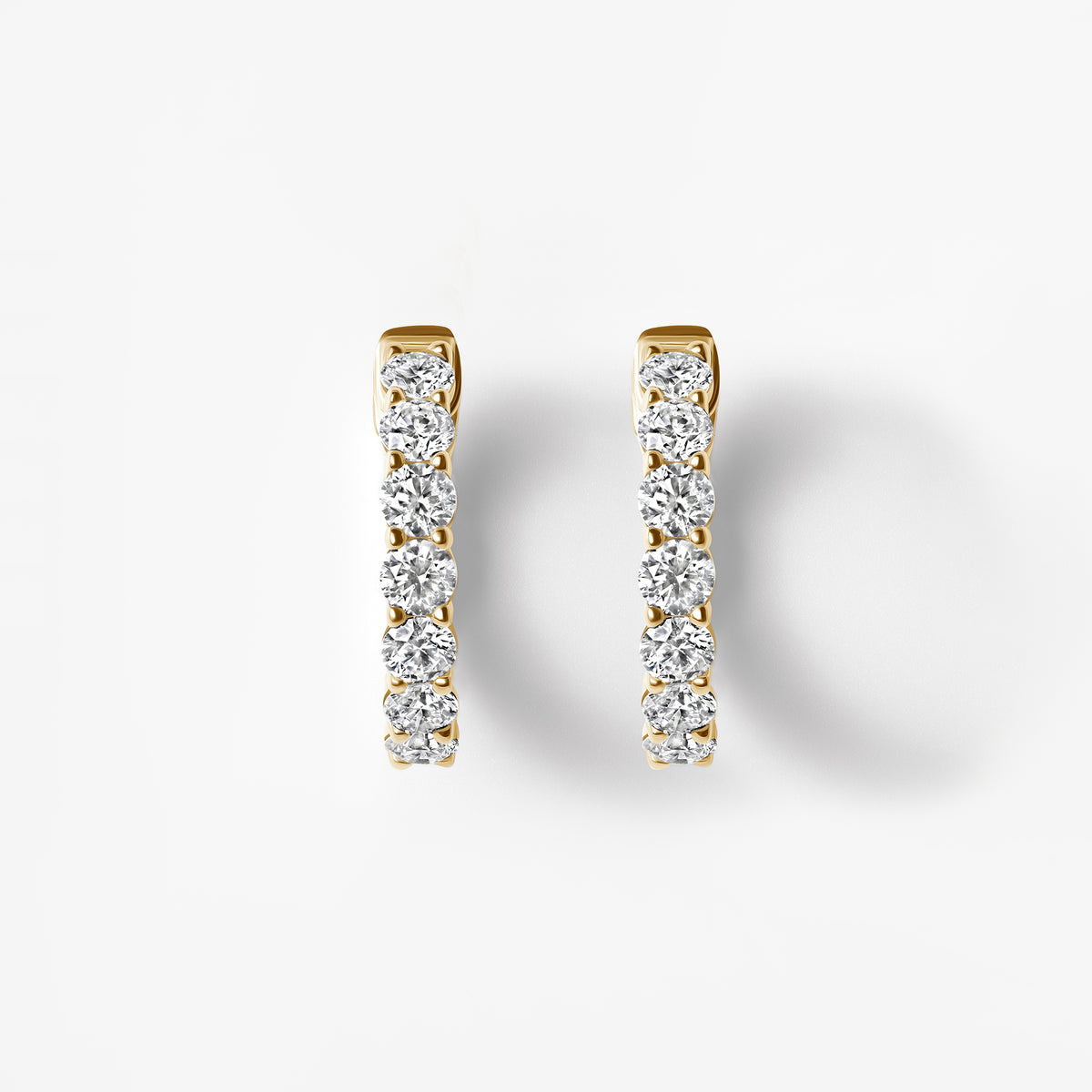 Round Diamond Petite Inside Out Hoop Earrings
