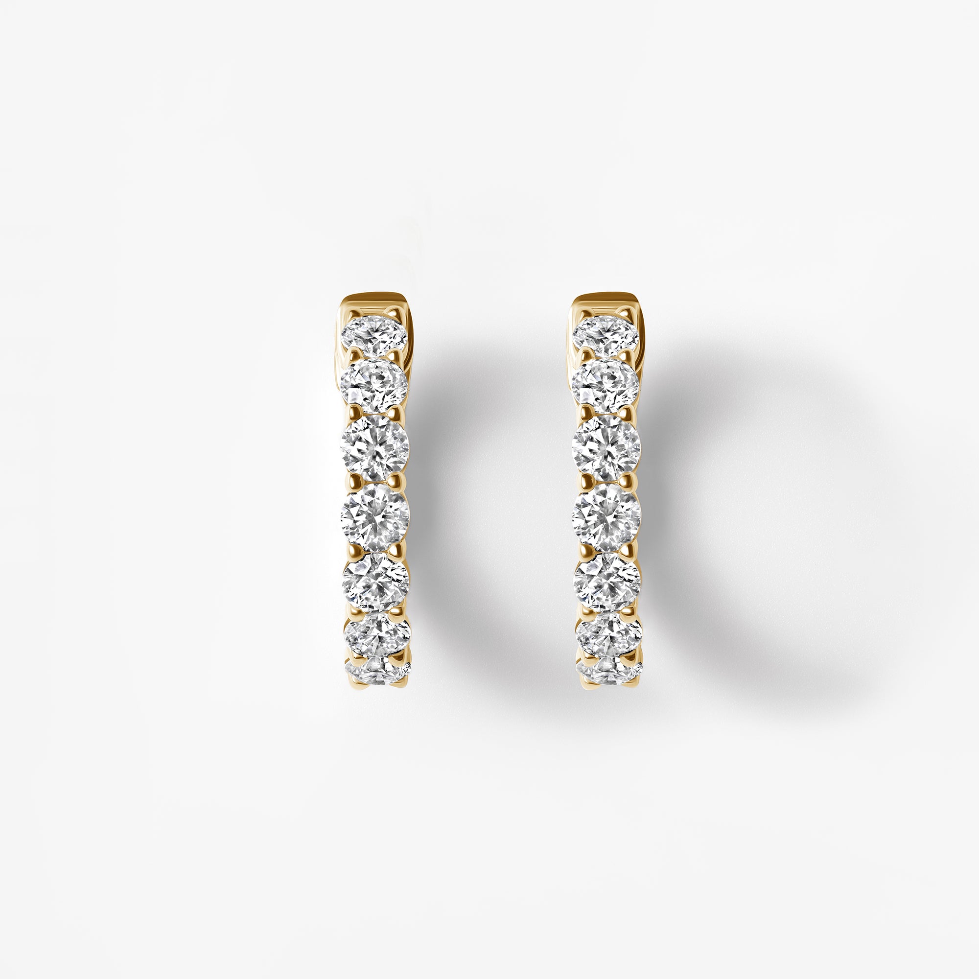 Round Diamond Petite Inside Out Hoop Earrings