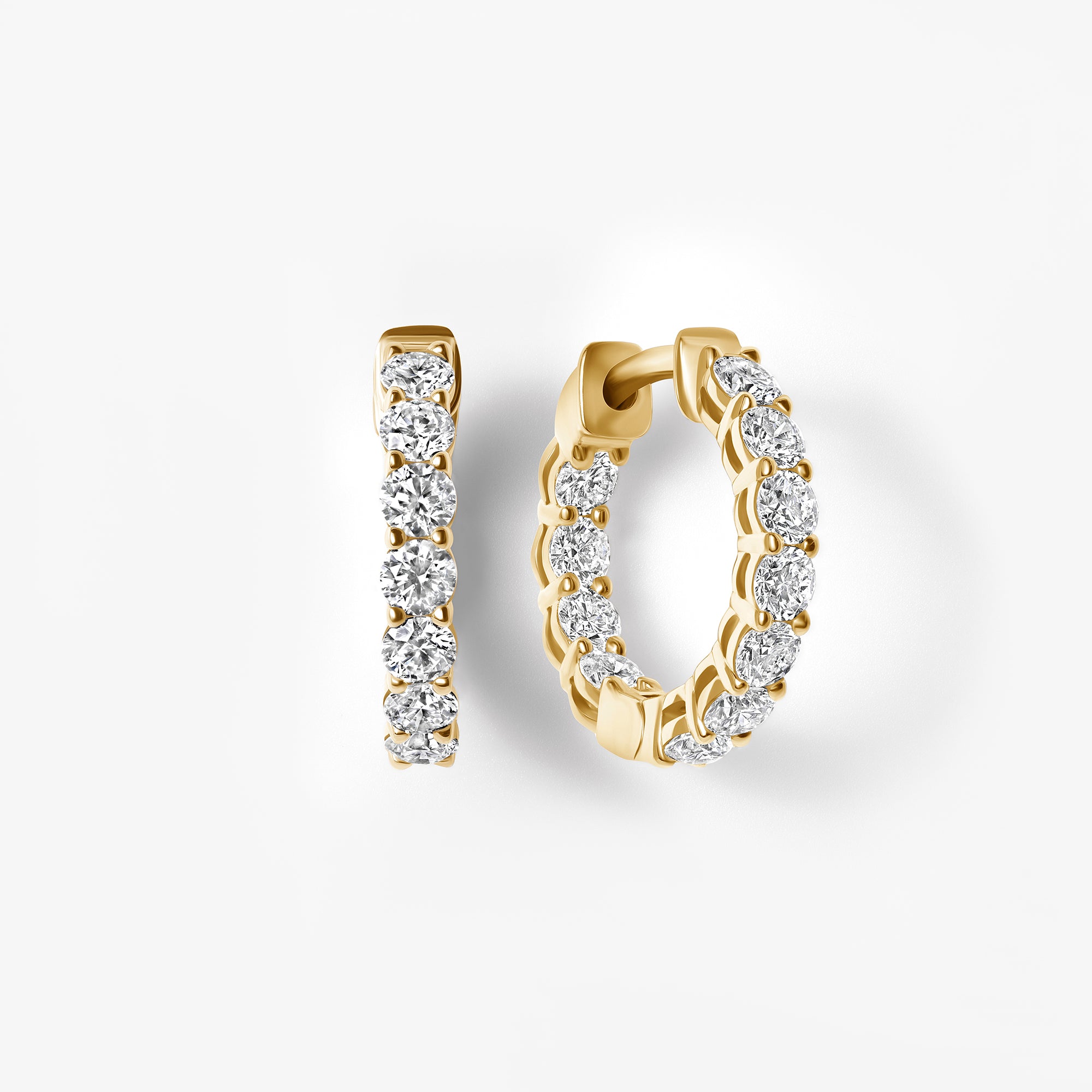 Round Diamond Petite Inside Out Hoop Earrings