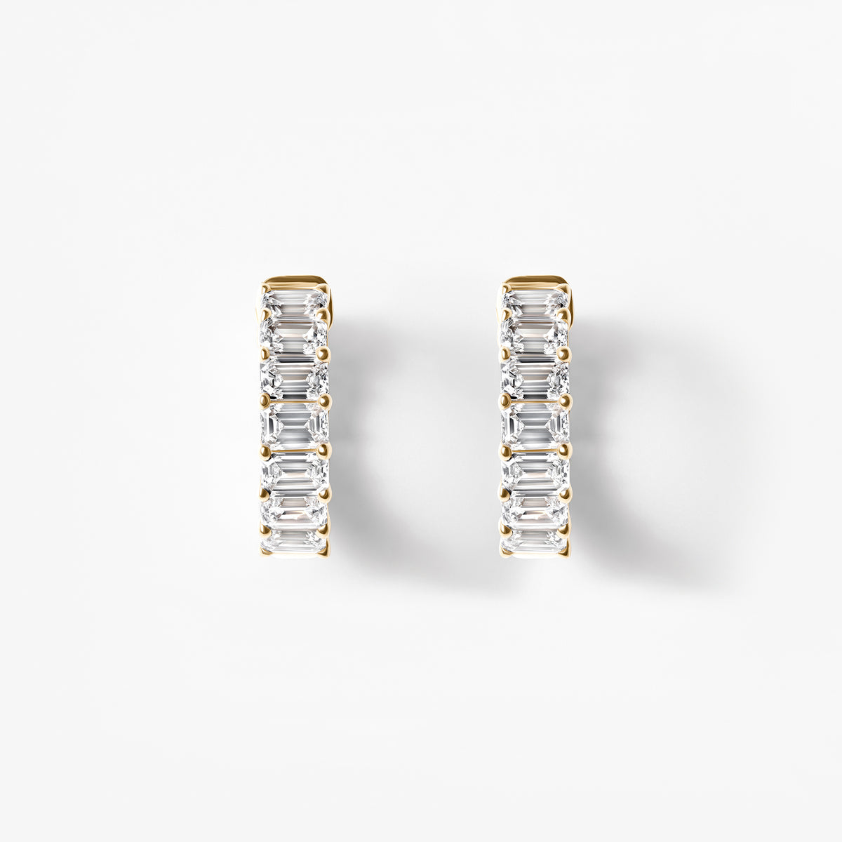 Emerald Diamond East West Inside Out Huggie Earrings