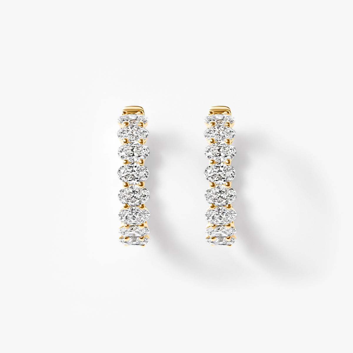 Oval Diamond Inside Out Huggie Earrings