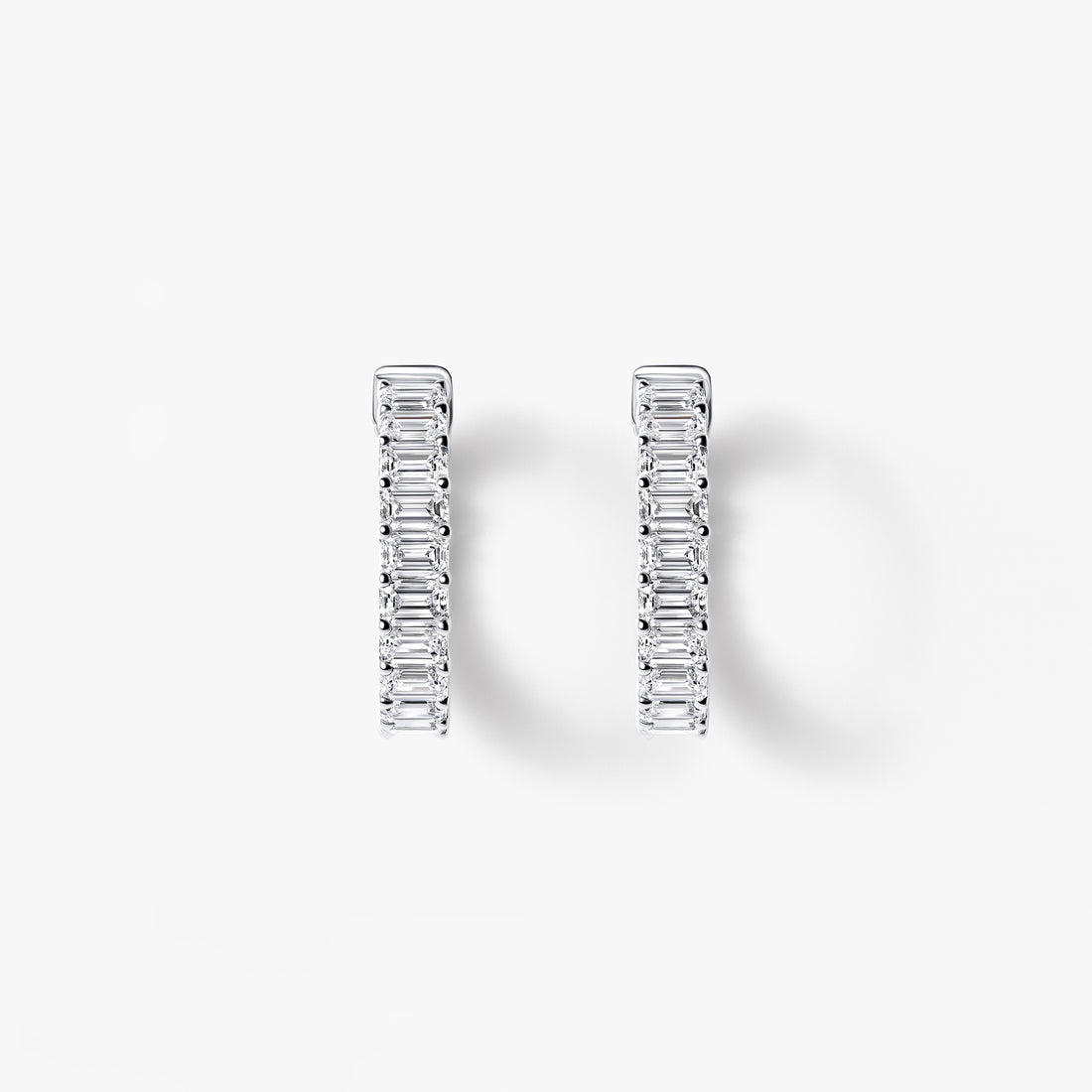 Emerald Diamond East West Inside Out Hoop Earrings