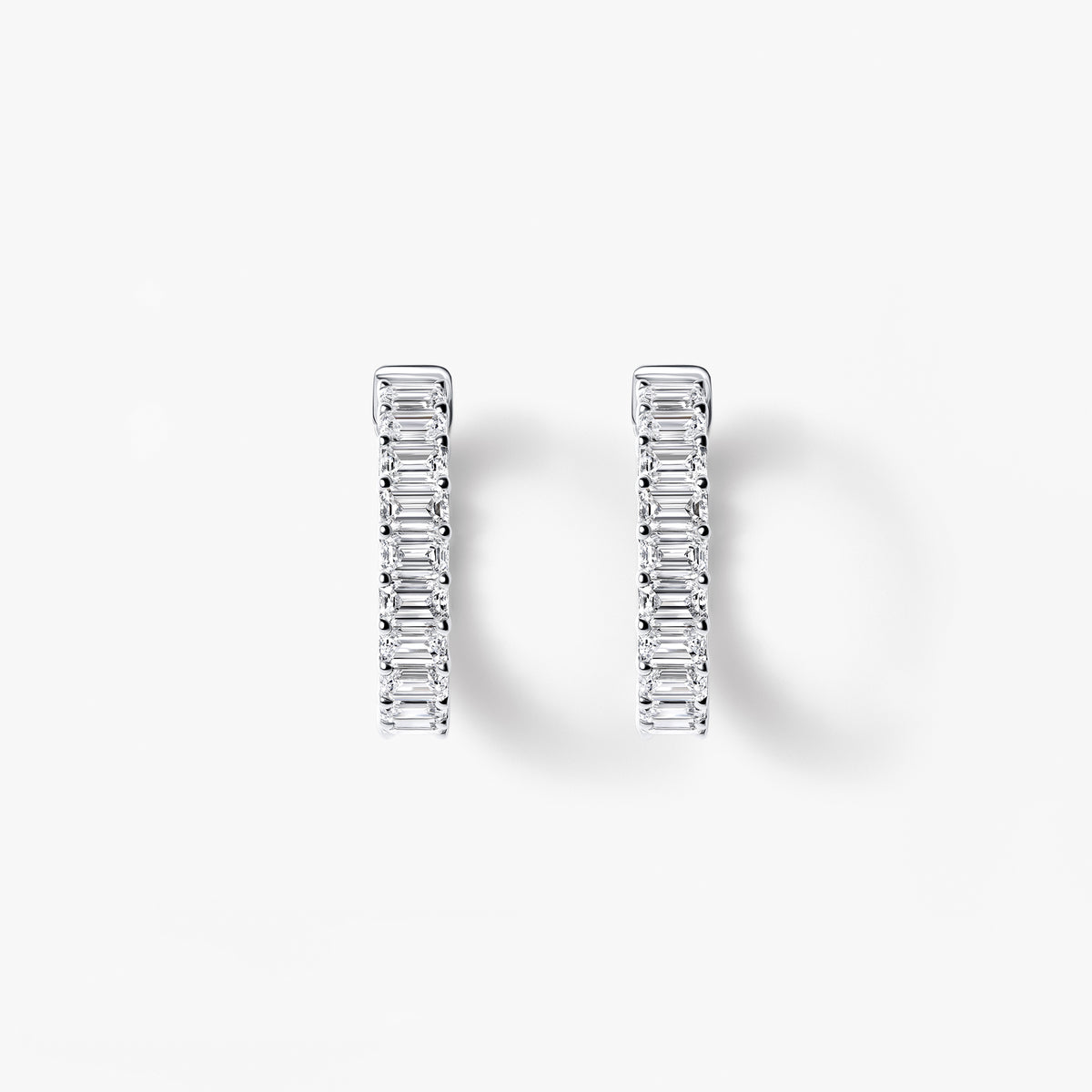Emerald Diamond East West Inside Out Hoop Earrings