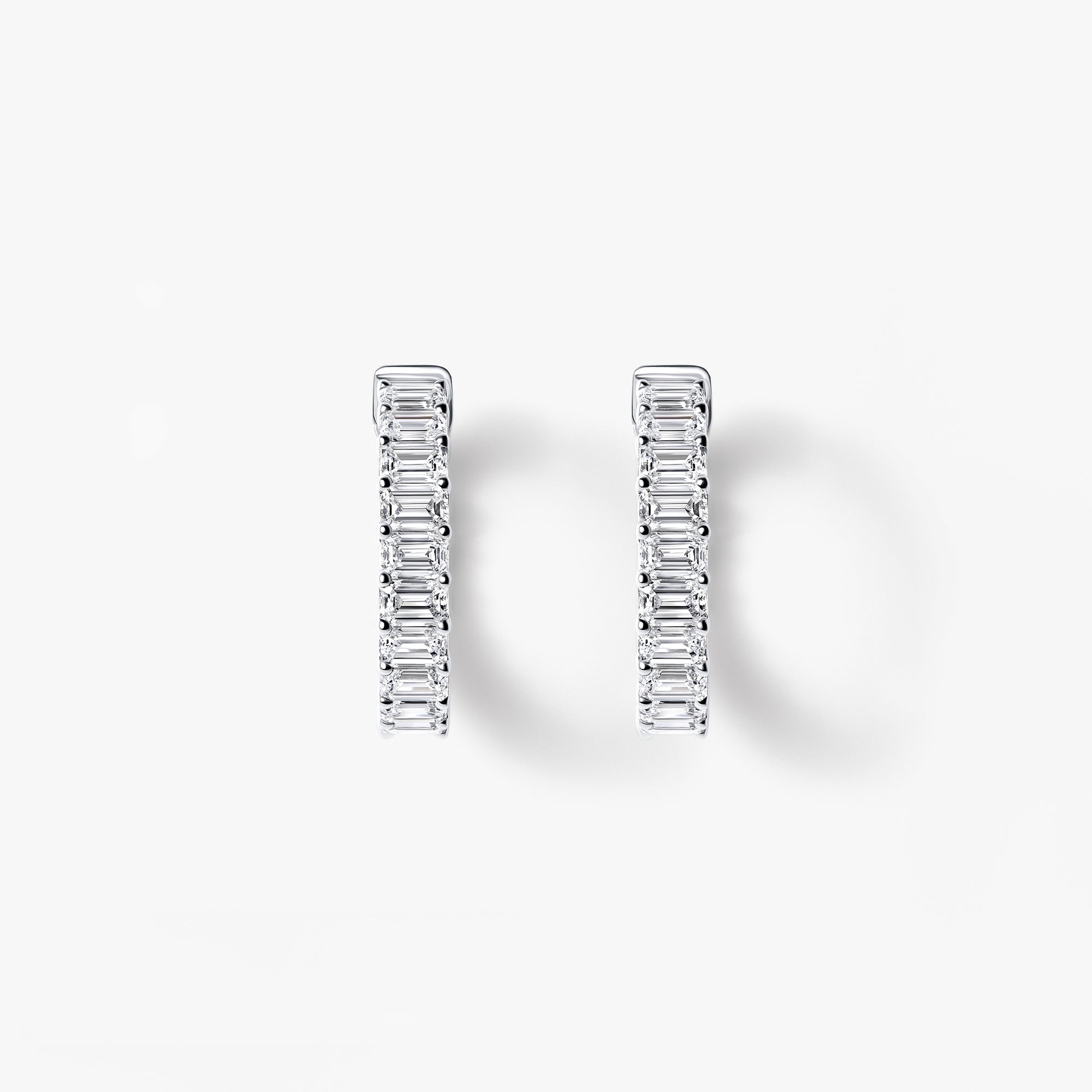 Emerald Diamond East West Inside Out Hoop Earrings
