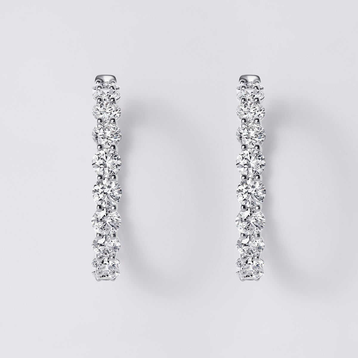 Inside-Out Round Hoops (9 2/3CTW), White Gold