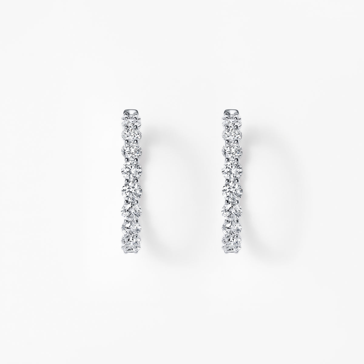 Round Diamond Inside Out 33mm Hoop Earrings