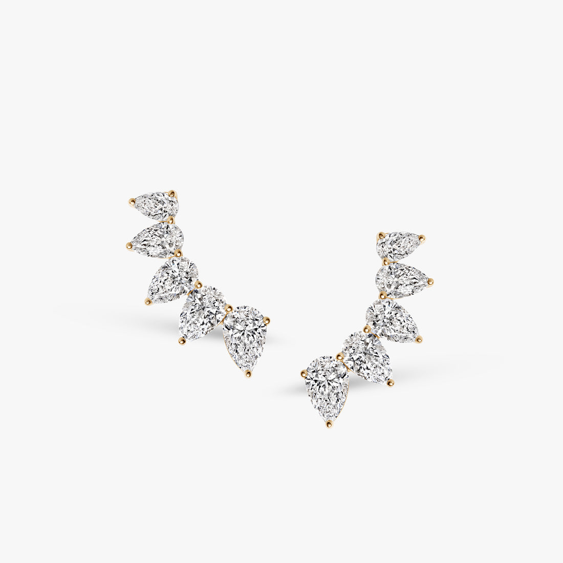 Pear Diamond Crawler Earrings