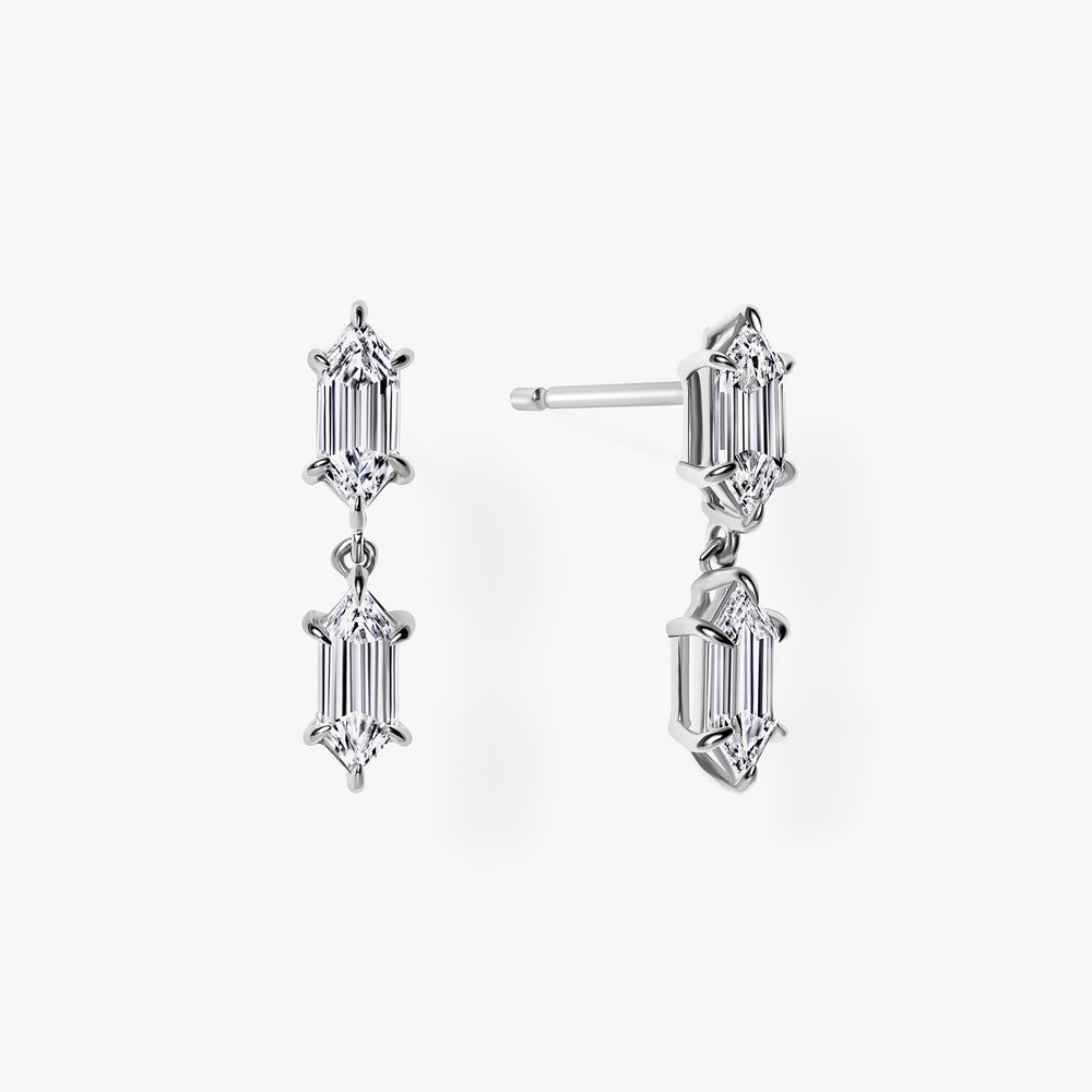 Hexagon Diamond Earrings