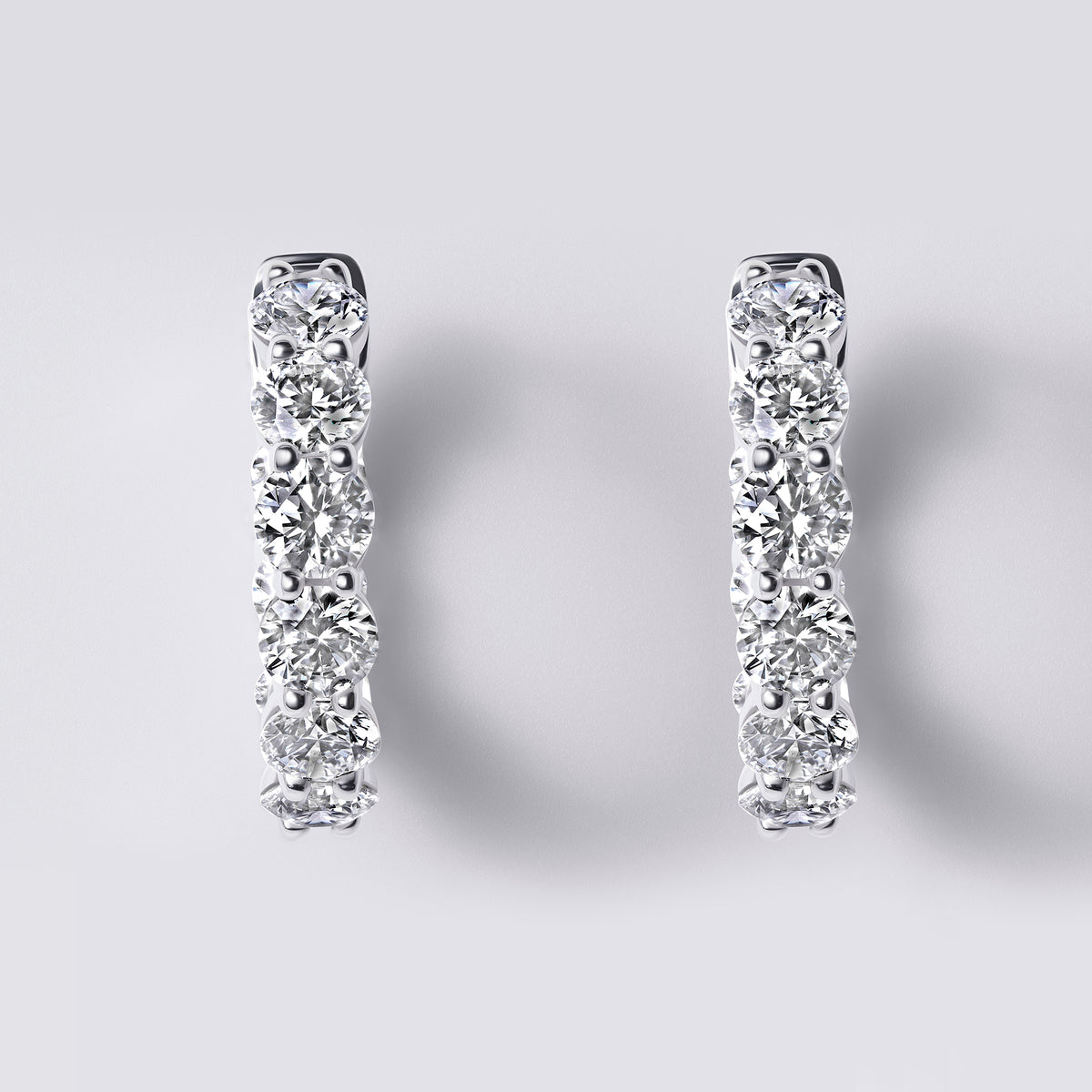 Inside-Out Round Hoops (1 7/8CTW), White Gold