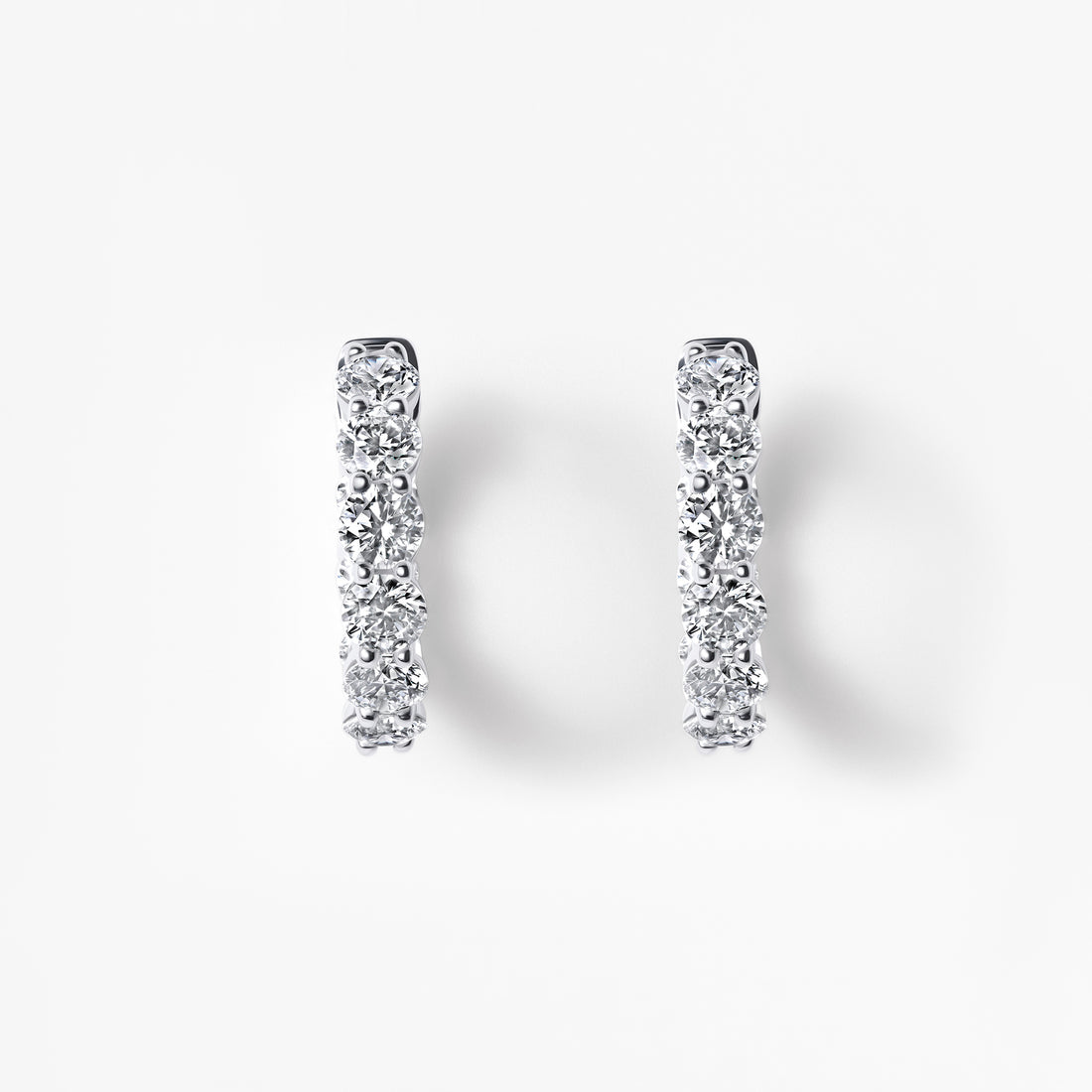 Round Diamond Inside Out Huggie Earrings