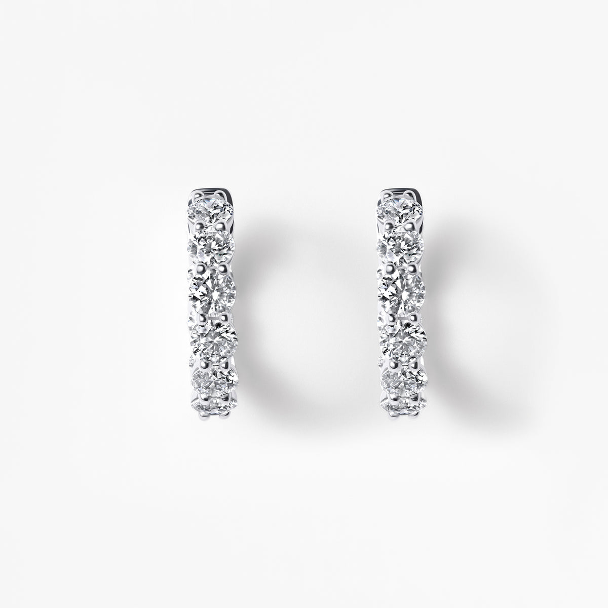 Round Diamond Inside Out Huggie Earrings