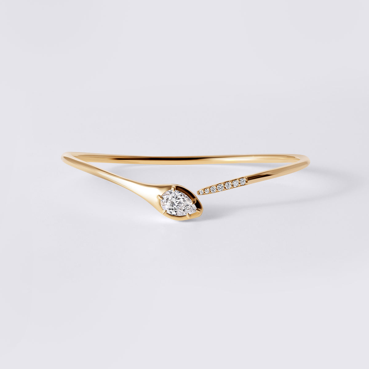 Snake Bangle (1 1/4CTW), Yellow Gold