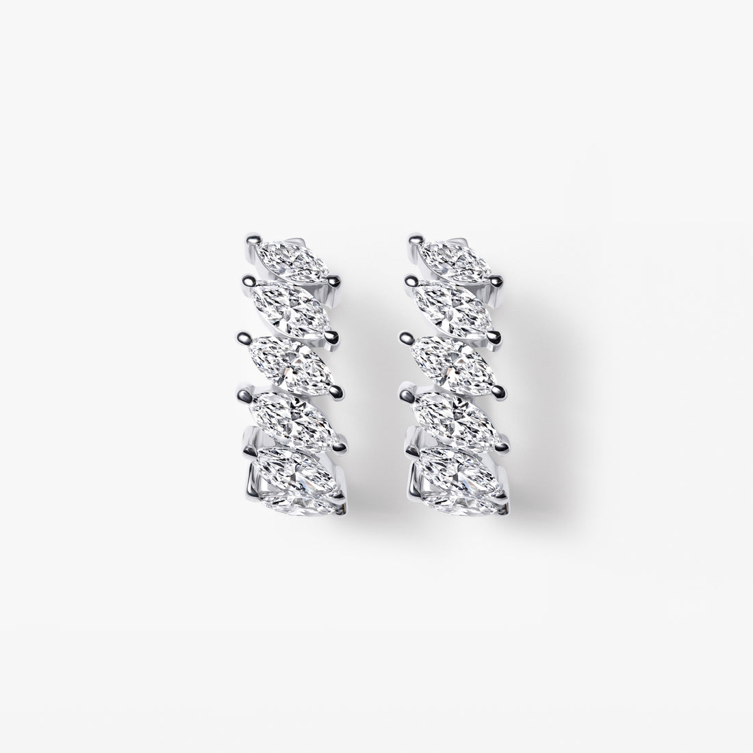 Marquise Diamond Huggie Earrings